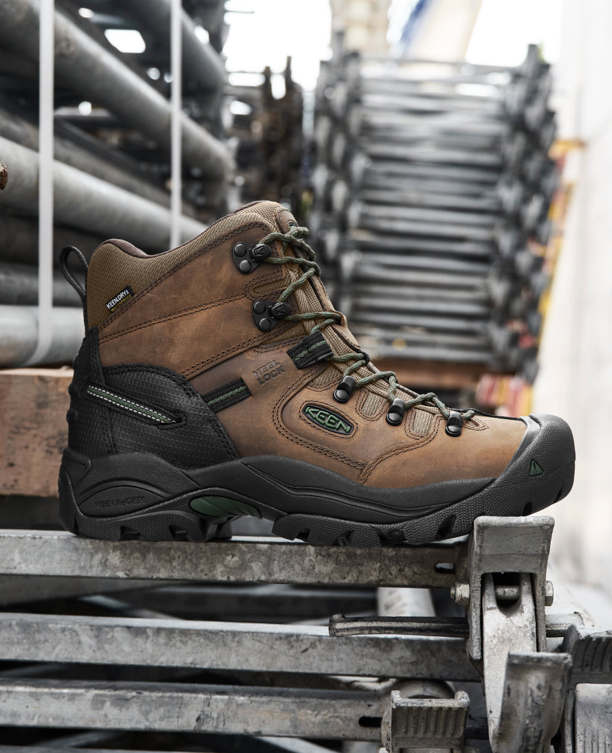 Men's Pittsburgh Energy 6 Waterproof Boot (Carbon Toe) | Cascade Brown/Greener Pastures - Image 7