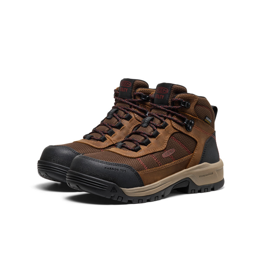 Women's Skokie Waterproof Work Boot (Carbon Toe) | Bison/Black - Image 2